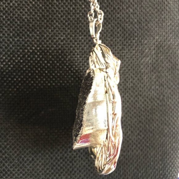 Handmade Wire Wrapped Titanium Druzy Stone - Picture 5 of 5